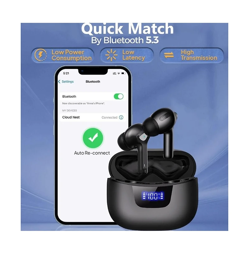 Cowin True Wireless Bluetooth Earbuds Led Display Bluetooth