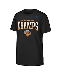 Fanatics Big Boys and Girls Black New York Knicks 2026 Nba Finals Champions Trophy Signature Roster T-Shirt