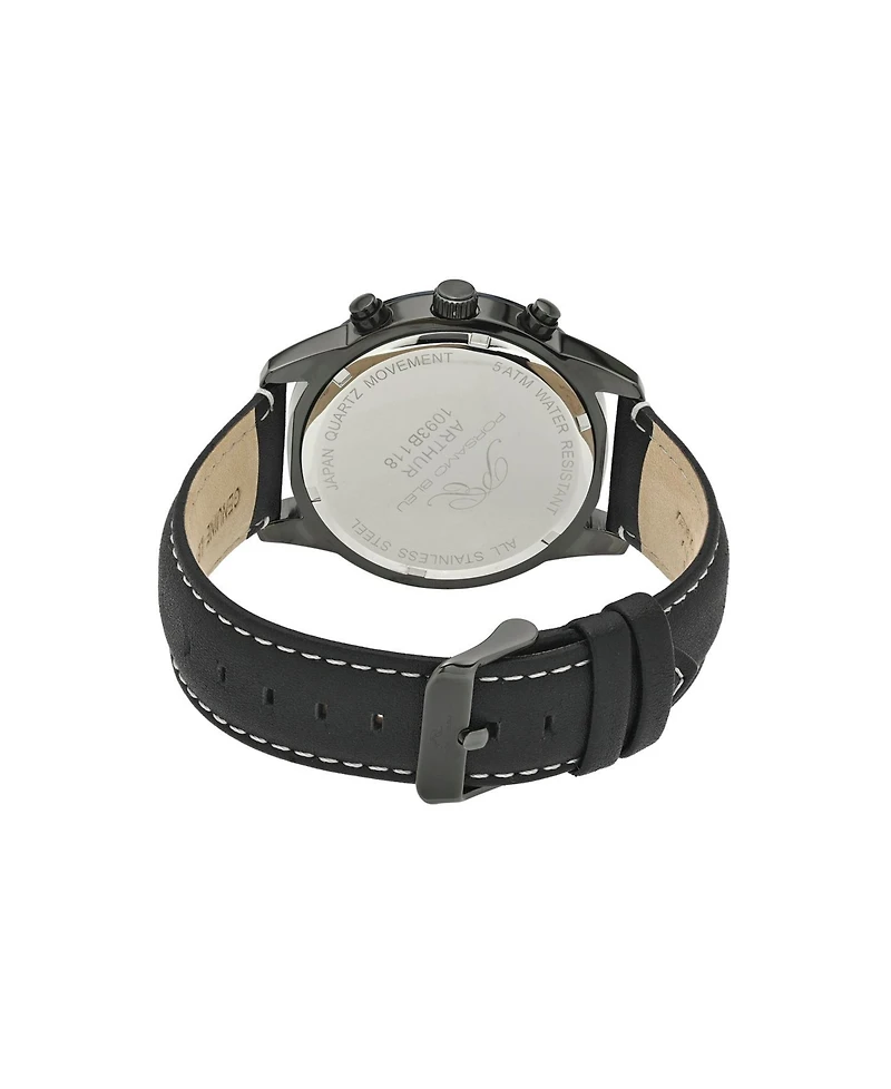 Porsamo Bleu Men's Arthur Genuine Leather Band Watch 1093BARL