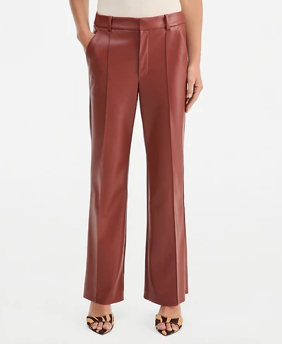 I.n.c. International Concepts Women's Faux Leather High-Rise Bootcut Pants, Macy's Exclusive