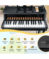 Mecale 37 Keys Music Piano With Microphone Kids Keyboard Detachable Stand