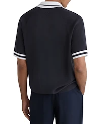 Reiss Men's Kenley Zip Through Color Block Knit Shirt