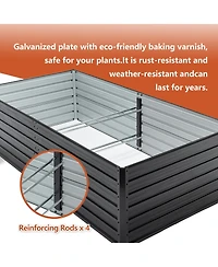 Streamdale Furniture 2-Pack 8x4x2ft Galvanized Metal Raised Garden Bed Kit