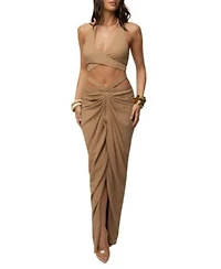 Jluxlabel Cabana Halter Top Cabana Slit Maxi Skirt