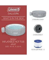 Coleman Sicily Inflatable AirJet Hot Tub with 2 SaluSpa Seat and Headrest Pillow