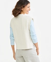 Style & Co Women's Cable-Knit Crewneck Cotton-Blend Sweater Vest, Macy's Exclusive