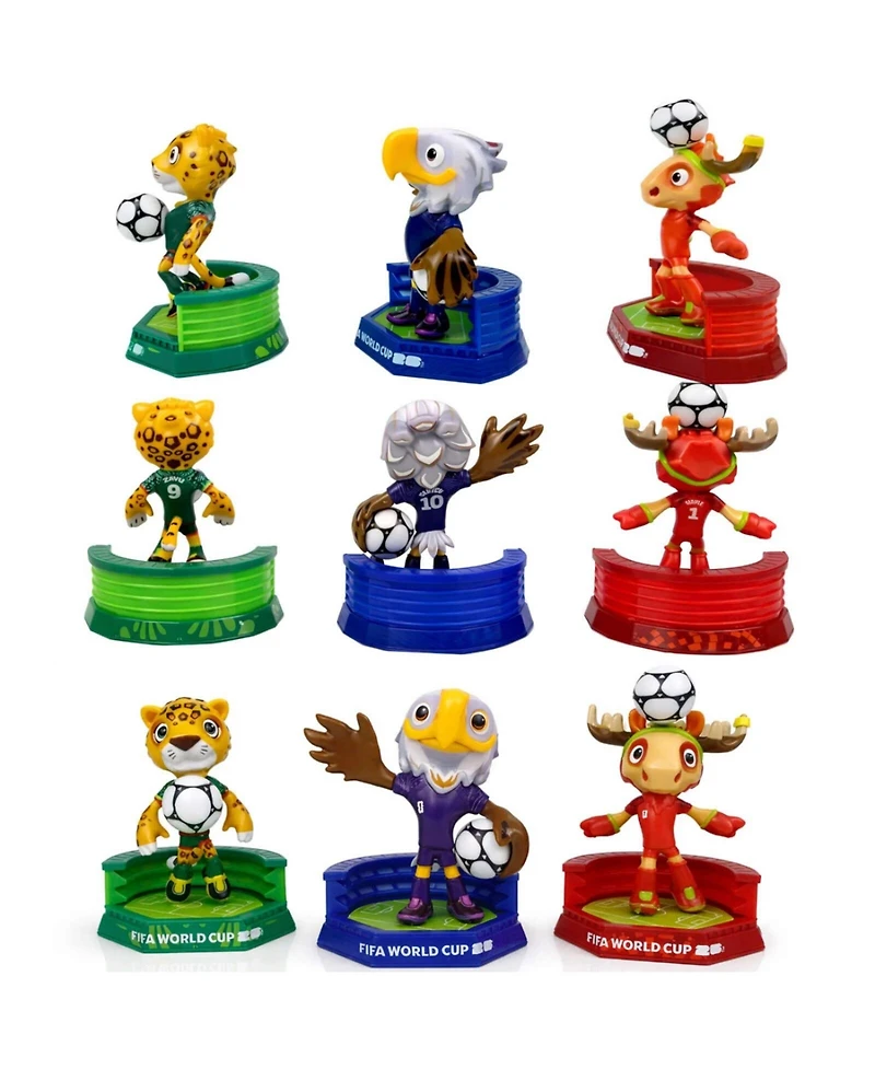 Fifa 2026 World Cup Mascot Figurine Set of 3 Collectible Toys Maple, Zayu and Clutch 6cm