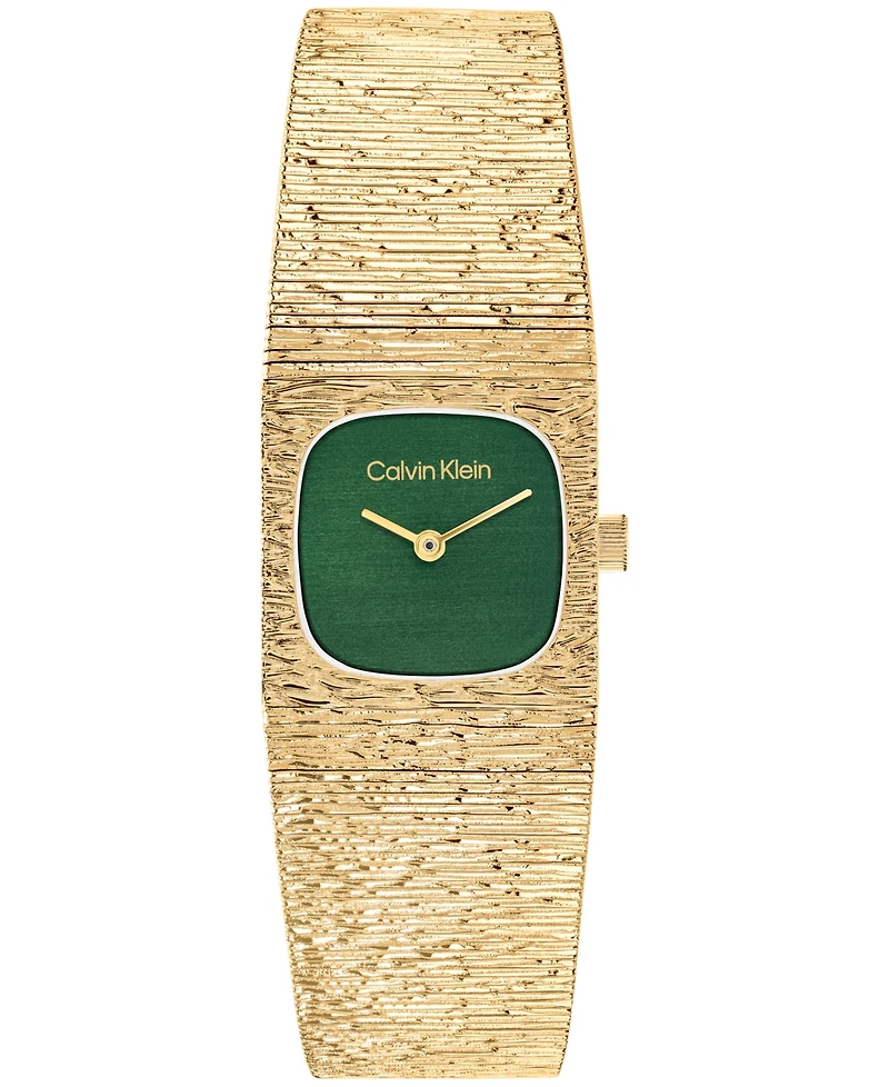 Calvin Klein Women's Sophisticated Square Gold-Tone Stainless Steel Bracelet Watch 20mm