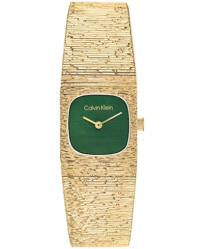 Calvin Klein Women's Sophisticated Square Gold-Tone Stainless Steel Bracelet Watch 20mm