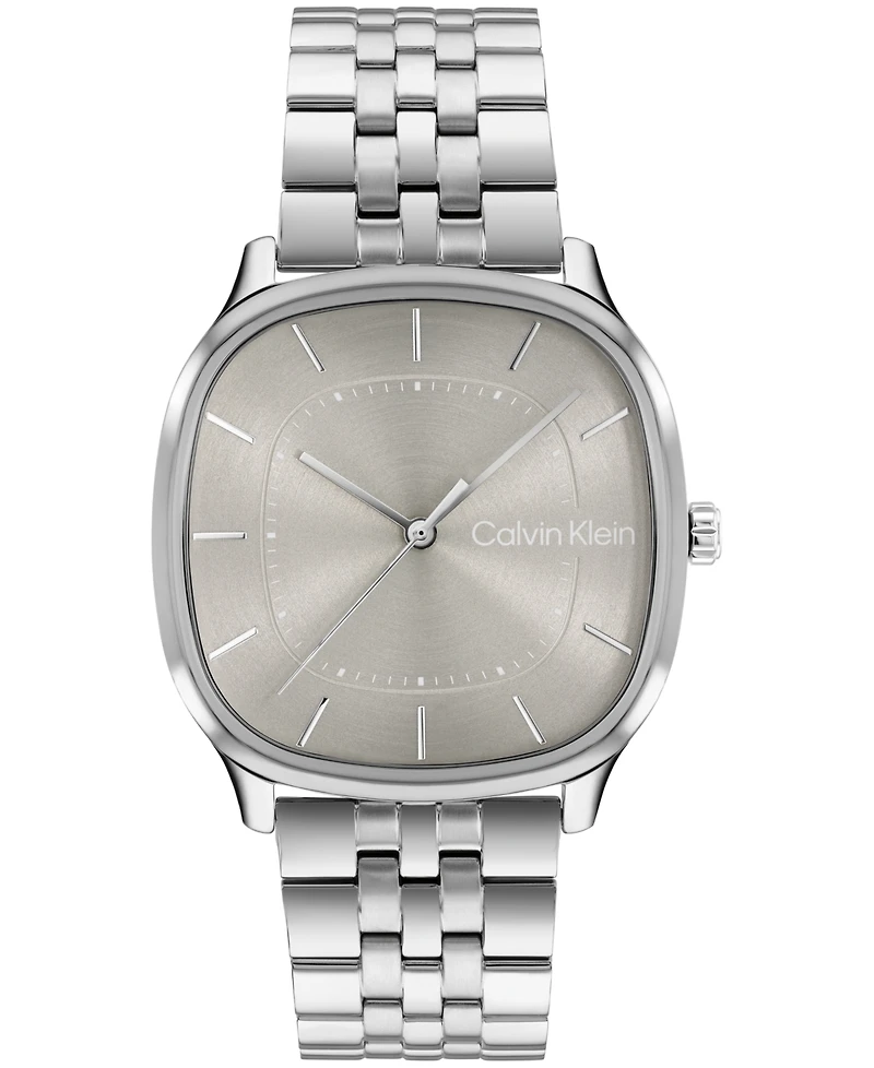 Calvin Klein Men's Ck Shape Silver-Tone Stainless Steel Bracelet Watch 37mm