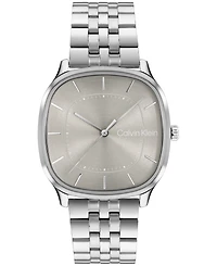 Calvin Klein Men's Ck Shape Silver-Tone Stainless Steel Bracelet Watch 37mm