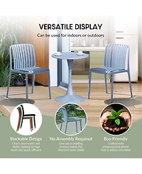 7-Piece Outdoor Patio Dining Table Set With Stackable Chairs