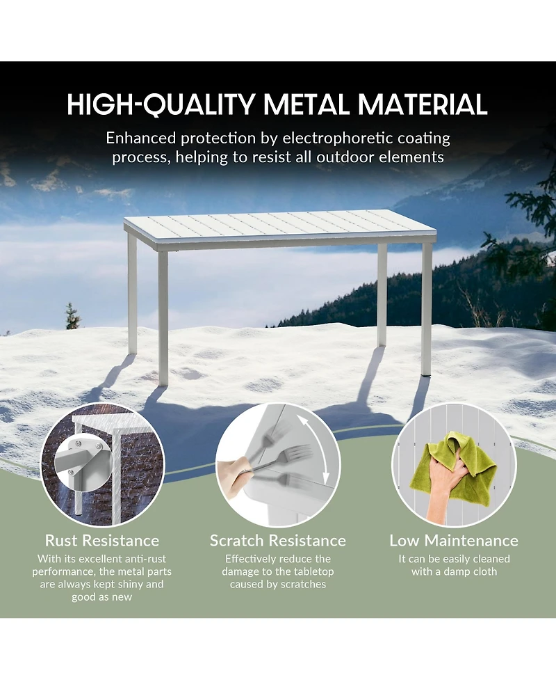 7-Piece Outdoor Patio Dining Table Set With Stackable Chairs