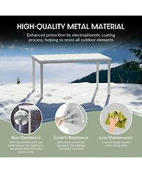 7-Piece Outdoor Patio Dining Table Set With Stackable Chairs