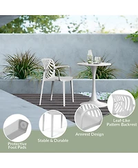 5-Piece Outdoor Indoor Metal Patio Dining Table Set With Stackable Arm Chairs