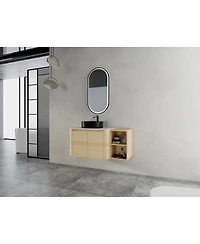 Sillysis Inch Wall Mounted Bathroom Vanity with Ceramic Vessel Sink