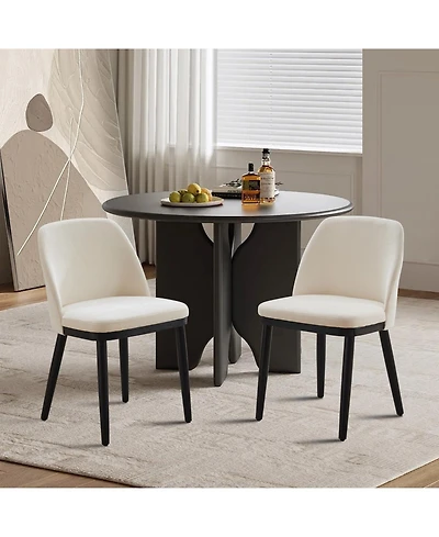 gaomon Set of 2 Modern Upholstered Dining Chairs, Thick Cushions And Solid Wood Legs Seating for Kitchen & Dining Room