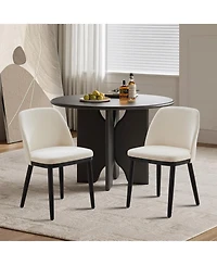 gaomon Set of 2 Modern Upholstered Dining Chairs, Thick Cushions And Solid Wood Legs Seating for Kitchen & Dining Room