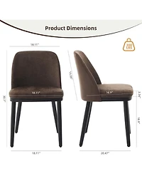 gaomon Set of 2 Upholstered Modern Dining Chairs, Thick Cushions And Solid Wood Legs Kitchen Seating