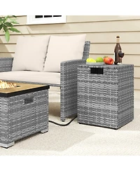 Sugift Rattan Propane Tank Cover Patio Hideaway Side Table