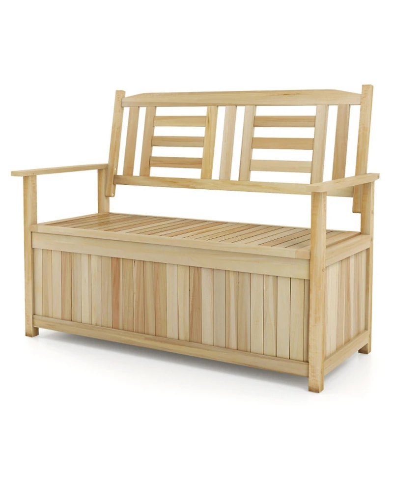Gouun 2-Person Outdoor Garden Bench with 49 Gal Storage Compartment and Backrest