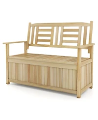 Gouun 2-Person Outdoor Garden Bench with 49 Gal Storage Compartment and Backrest