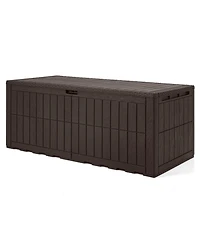 Sugift 180 Gal All-Weather Lockable Outdoor Storage Deck Box with Lid and Handles