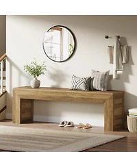 Tribesigns Farmhouse Entryway Bench, 63" Long Wooden Indoor Shoe Bench Seat, End of Bed Bench