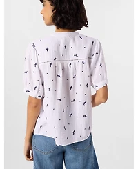 Whistles Women's Embroidered Cotton Frill Top