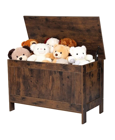 Gouun Kids Storage Bench Wooden Toy Box Chest with Safety Hinge and Large Storage