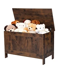 Gouun Kids Storage Bench Wooden Toy Box Chest with Safety Hinge and Large Storage