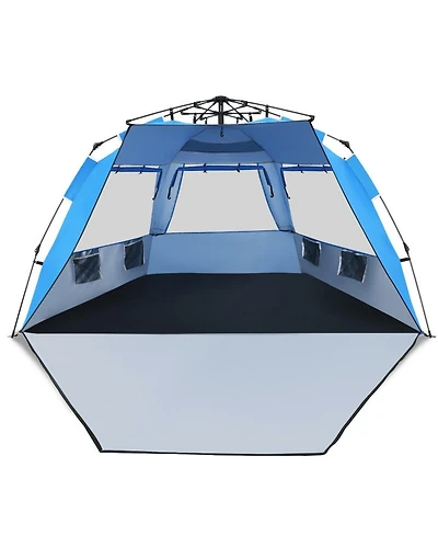 Sugift 3-in-1 Family Outdoor Travel Beach Set with Wagon for 2 Kids Tent for 3-4 People Mat