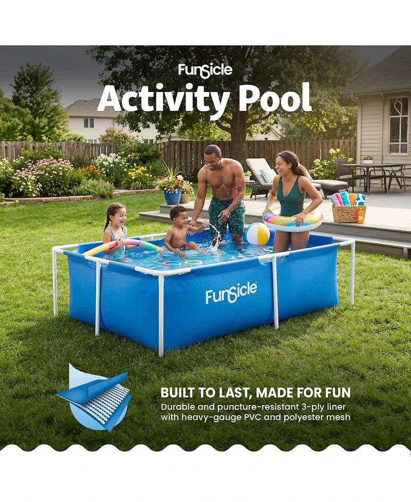 Funsicle 7' x 5' Above Ground Activity Lap Swimming Pool for Family and Kids