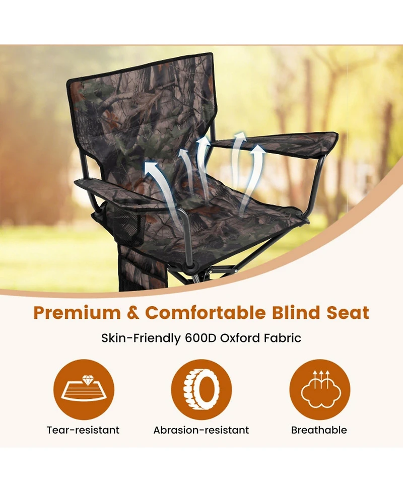 Sugift 360degree(s) Swivel Portable Foldable Hunting Chair Set of 2 with 600D Oxford Fabric