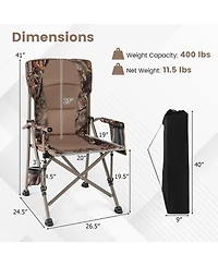 Mecale Heavy-Duty Folding Camping Chair, 400-lb Capacity, Metal Frame