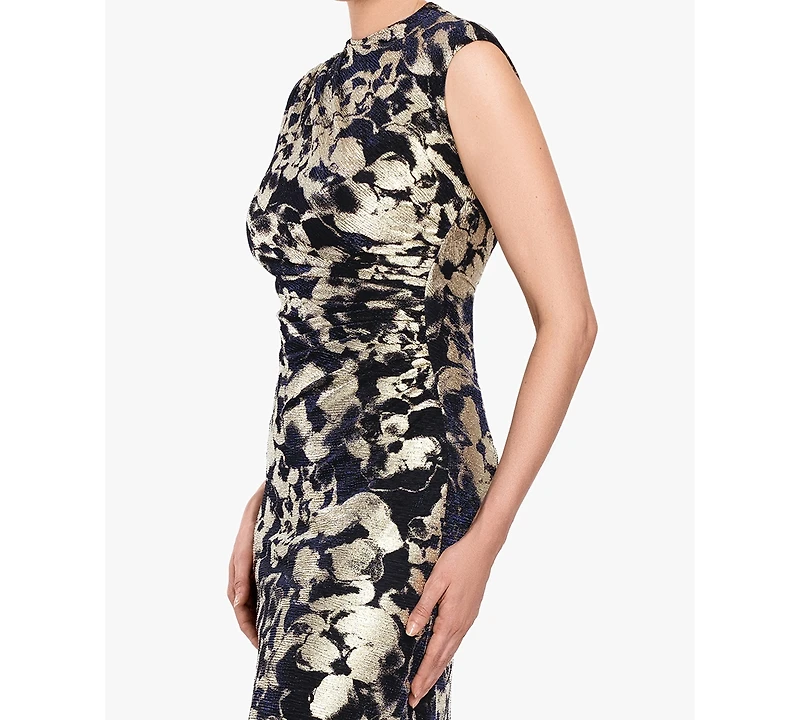 Betsy & Adam Petite Crinkle Detail Gown