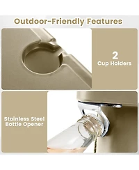Gouun 75 Quart Portable Hard Cooler with 6 Day Ice Retention Wheels and Cup Holders