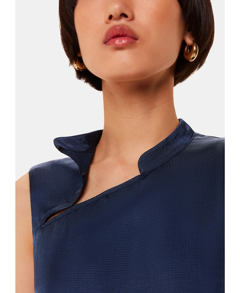 Whistles Women's Aria Satin Sleeveless Midi Dress