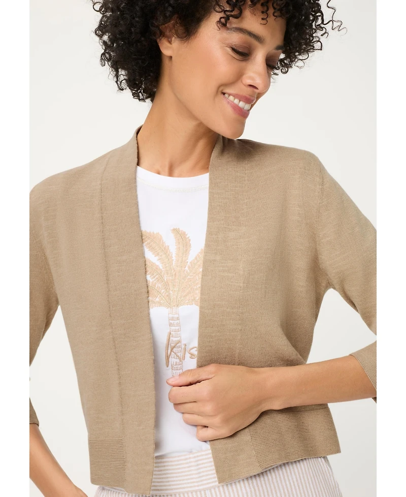 Olsen Women's Openfront Cropped Cardigan