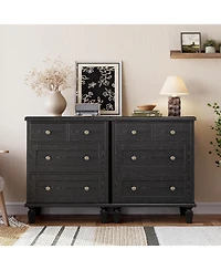 gaomon 4 Drawer Dresser for Bedroom, with Carved Handles and Tapered Legs Design, Wood Chests of Drawers with Large Capacity Storage