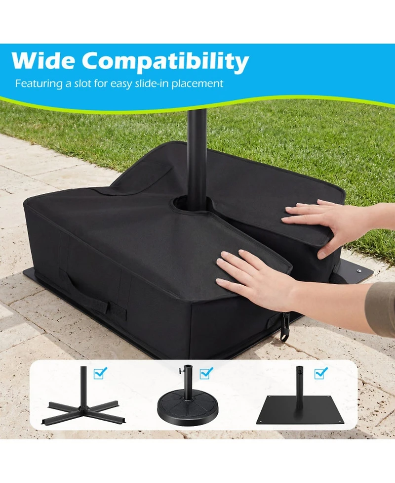 Sugift 90 Lbs Sand-Fillable Umbrella Base Weight