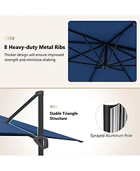 Sugift 11 x 9 Feet Cantilever Patio Umbrella with 360 Rotation and Easy Tilt Adjustment