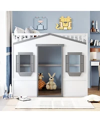 Streamdale Furniture Full Size House Loft Bed With Ladder