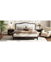 Streamdale Furniture King Size Platform Bed with Upholstered Headboard