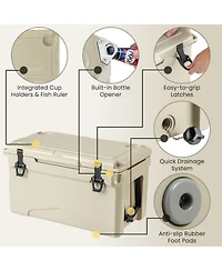 Gouun 30 Quart Rotomolded Hard Cooler with Integrated Cup Holders and Bottle Opener