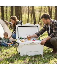 Gouun 20 Quart Portable Hard Cooler with Built In Fish Ruler and Bottle Opener