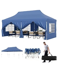 Sugift 10 x 20 Feet Pop Up Canopy Tent with 6 Sidewalls Windows and Carrying Bag for Party Wedding Picnic