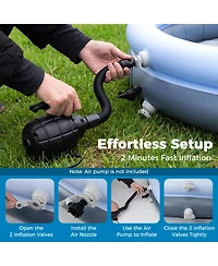 Sugift Inflatable Pool with Sunshade Canopy and 2 Air Chambers