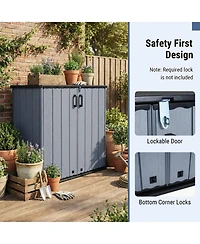 Gouun Outdoor Storage Shed All-Weather Box with Lockable Door Build