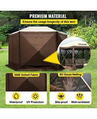 Vevor Pop-up Camping Gazebo Camping Canopy Shelter 6 Sided Sun Shade